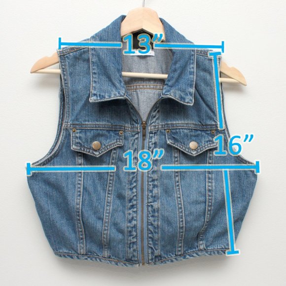 BDG Urban Outfitters Full Zip Cropped Denim Vest L - Picture 3 of 8